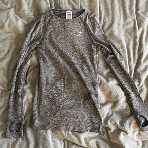 Gymshark Vital Seamless 2.0 Long Sleeve Top XS Grey Marle